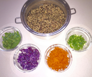 Asian Wild Rice Salad Mise en Place of the salad