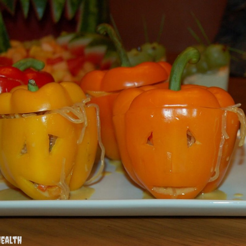 Stuffed Jack-O-Lantern Peppers